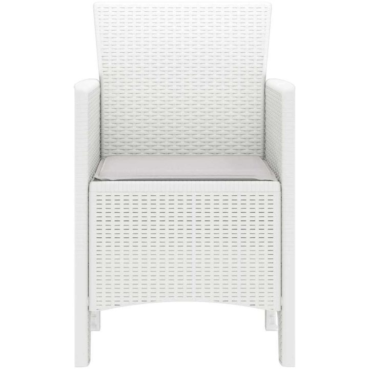 Trädgårdsstolar med Dynor 2 st Vit Poly Rattan vidaXL 53 x 49 x 85 cm – bild 6