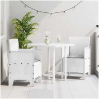 Trädgårdsstolar med Dynor 2 st Vit Poly Rattan vidaXL