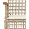 Trädgårdsstolar med dynor 4 st beige konstrotting akaciaträ vidaXL – miniatyr 9