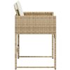 Trädgårdsstolar med dynor 4 st beige konstrotting vidaXL – miniatyr 6
