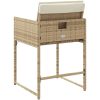 Trädgårdsstolar med dynor 4 st beige konstrotting vidaXL – miniatyr 7