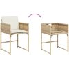 Trädgårdsstolar med dynor 4 st beige konstrotting vidaXL – miniatyr 8