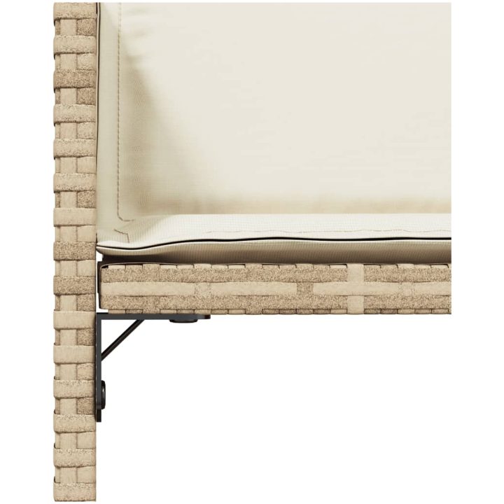 Trädgårdsstolar med dynor 4 st beige konstrotting vidaXL – bild 9