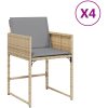 Trädgårdsstolar med dynor 4 st blandad beige konstrotting vidaXL – miniatyr 2