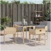Trädgårdsstolar med dynor 4 st blandad beige konstrotting vidaXL – miniatyr 4