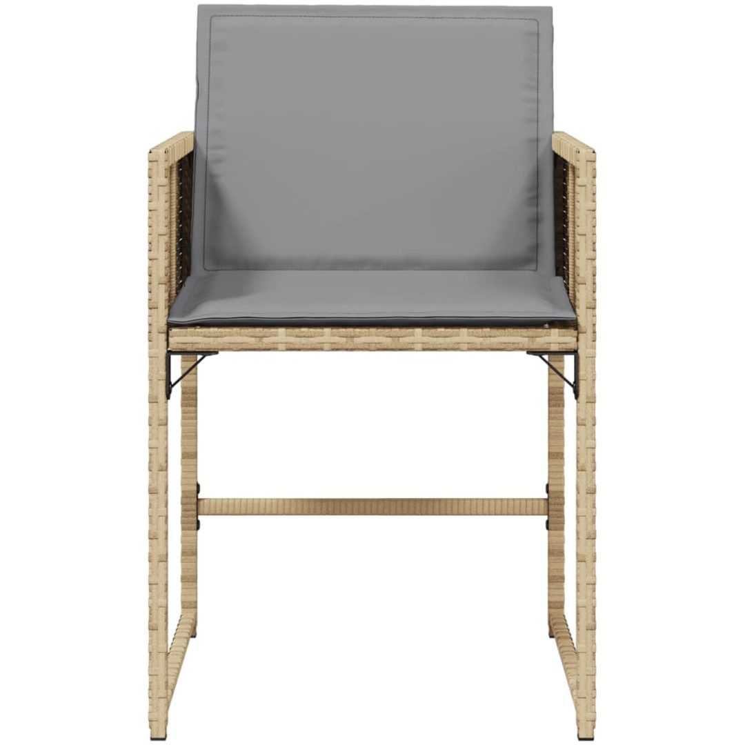 Trädgårdsstolar med dynor 4 st blandad beige konstrotting vidaXL – bild 5