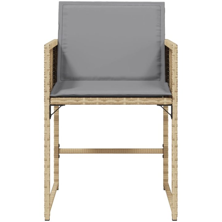 Trädgårdsstolar med dynor 4 st blandad beige konstrotting vidaXL – bild 5