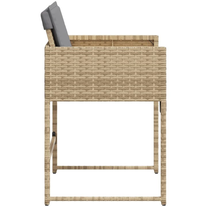 Trädgårdsstolar med dynor 4 st blandad beige konstrotting vidaXL – bild 6