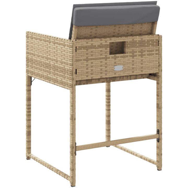 Trädgårdsstolar med dynor 4 st blandad beige konstrotting vidaXL – bild 7