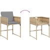 Trädgårdsstolar med dynor 4 st blandad beige konstrotting vidaXL – miniatyr 8