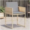 Trädgårdsstolar med dynor 4 st blandad beige konstrotting vidaXL – miniatyr 1