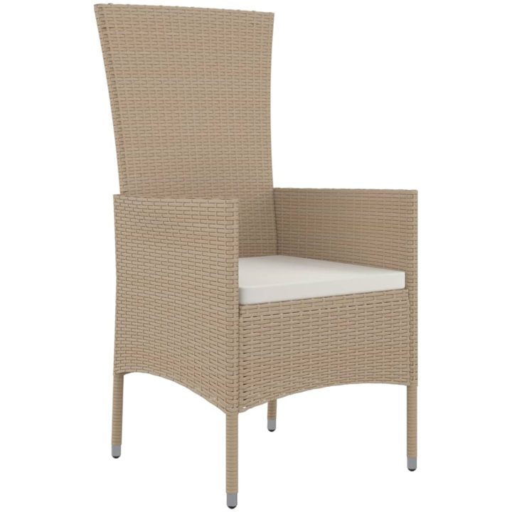Trädgårdsstolar med dynor 4 st konstrotting beige vidaXL – bild 3