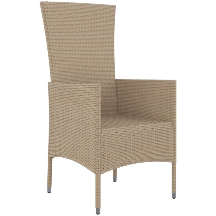 Trädgårdsstolar med dynor 4 st konstrotting beige vidaXL – bild 4