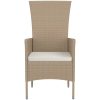 Trädgårdsstolar med dynor 4 st konstrotting beige vidaXL – miniatyr 5