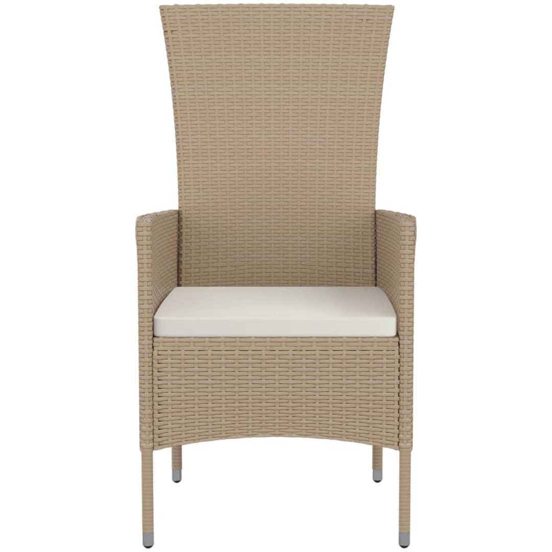 Trädgårdsstolar med dynor 4 st konstrotting beige vidaXL – bild 5