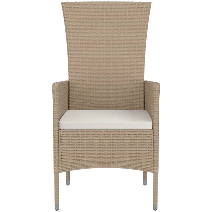 Trädgårdsstolar med dynor 4 st konstrotting beige vidaXL – bild 5