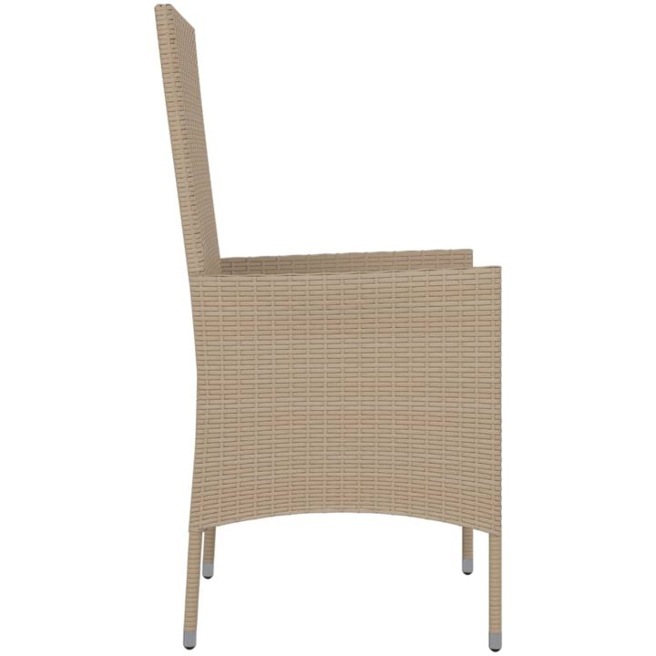 Trädgårdsstolar med dynor 4 st konstrotting beige vidaXL – bild 6