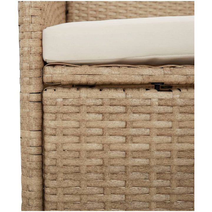 Trädgårdsstolar med dynor 4 st konstrotting beige vidaXL – bild 8