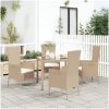 Trädgårdsstolar med dynor 4 st konstrotting beige vidaXL – miniatyr 1