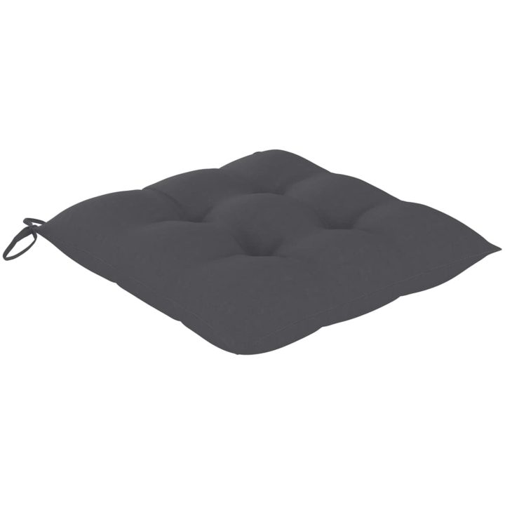 Trädgårdsstolar med dynor antracit 3 st massiv teak vidaXL – bild 5