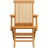 Trädgårdsstolar med dynor antracit 3 st massiv teak vidaXL – miniatyr 10