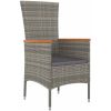 Trädgårdsstolar med dynor med kudde 9 pcs Grå vidaXL 200 x 80 x 73 cm – miniatyr 6