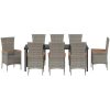 Trädgårdsstolar med dynor med kudde 9 pcs Grå vidaXL 200 x 80 x 73 cm – miniatyr 7