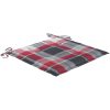 Trädgårdsstolar med dynor rött rutmönster 6 st massiv teak vidaXL – miniatyr 8