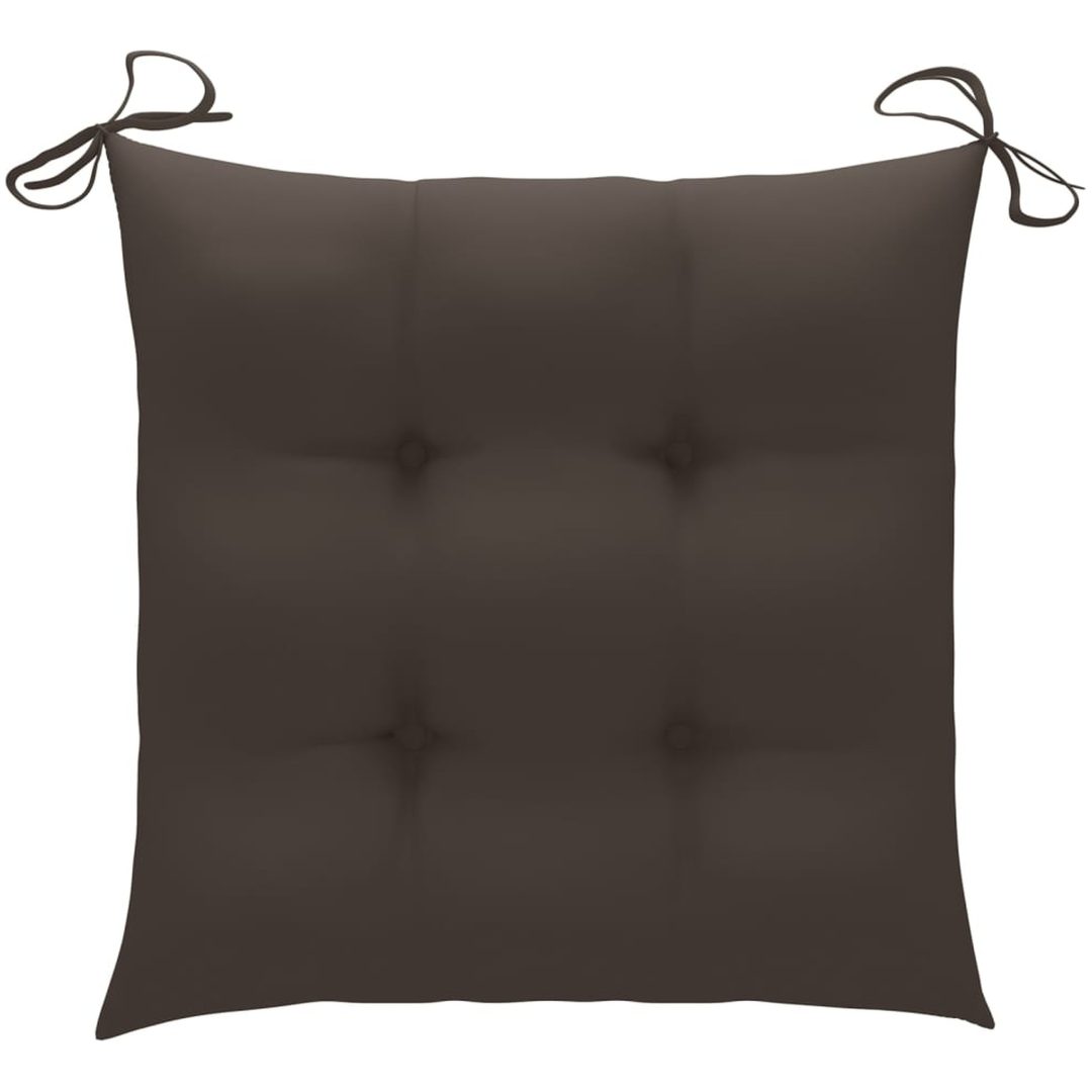 Trädgårdsstolar med dynor taupe 8 st massiv teak vidaXL – bild 9