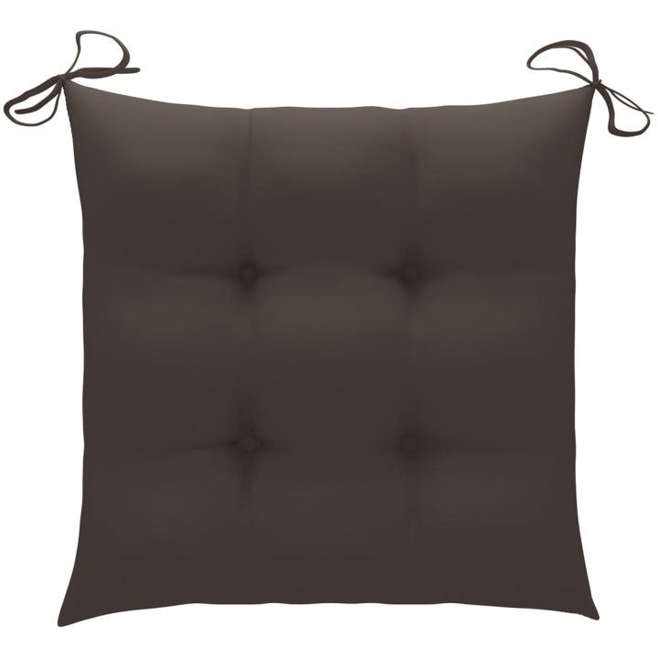Trädgårdsstolar med dynor taupe 8 st massiv teak vidaXL – bild 9