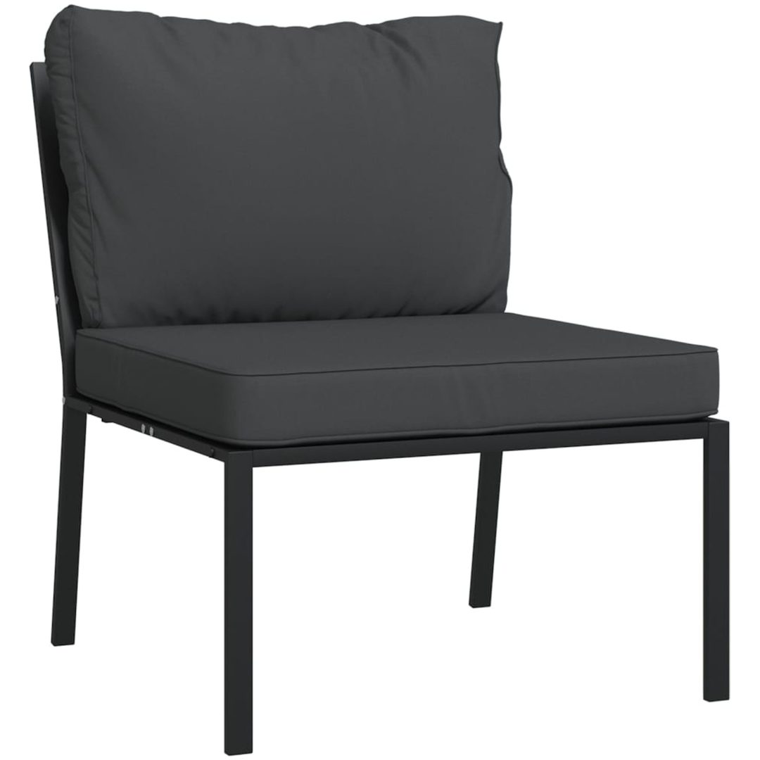Trädgårdsstolar med grå dynor 2 st 60x74x79 cm stål vidaXL – bild 3