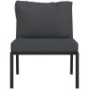 Trädgårdsstolar med grå dynor 2 st 60x74x79 cm stål vidaXL – miniatyr 4