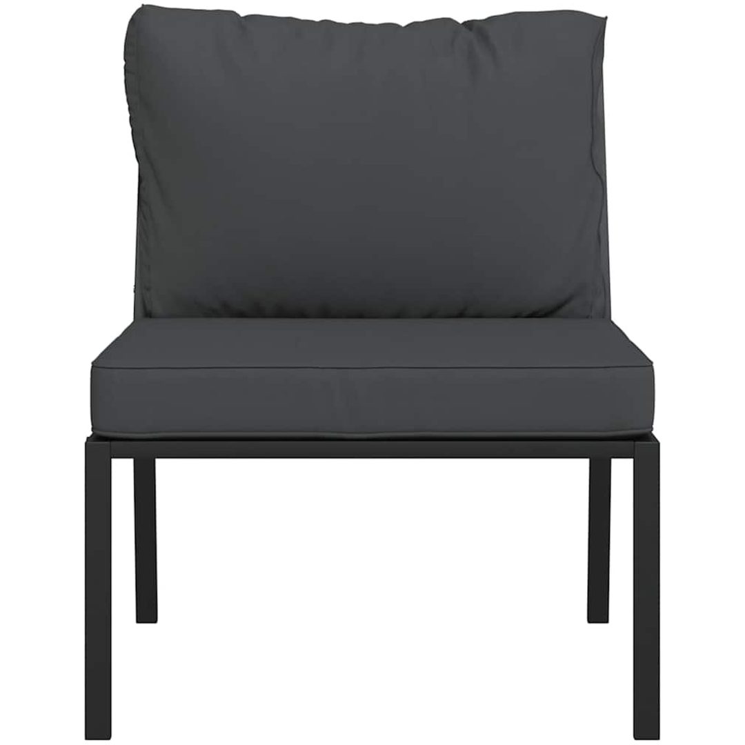 Trädgårdsstolar med grå dynor 2 st 60x74x79 cm stål vidaXL – bild 4