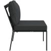 Trädgårdsstolar med grå dynor 2 st 60x74x79 cm stål vidaXL – miniatyr 5