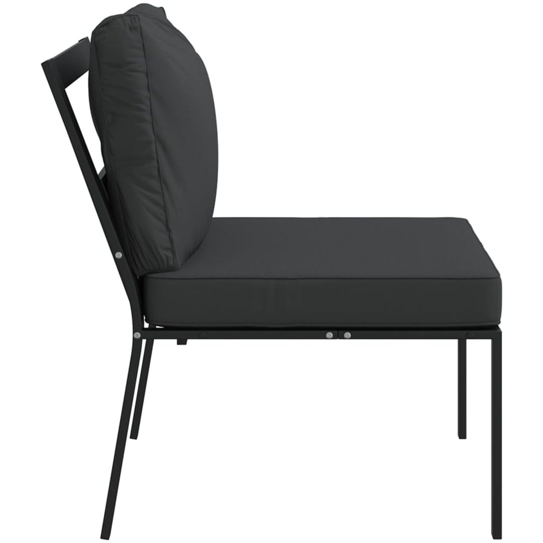 Trädgårdsstolar med grå dynor 2 st 60x74x79 cm stål vidaXL – bild 5