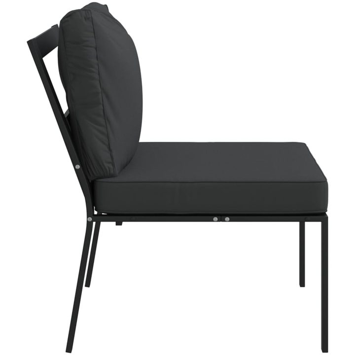 Trädgårdsstolar med grå dynor 2 st 60x74x79 cm stål vidaXL – bild 5