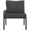Trädgårdsstolar med grå dynor 2 st 62x75x79 cm stål vidaXL – miniatyr 4