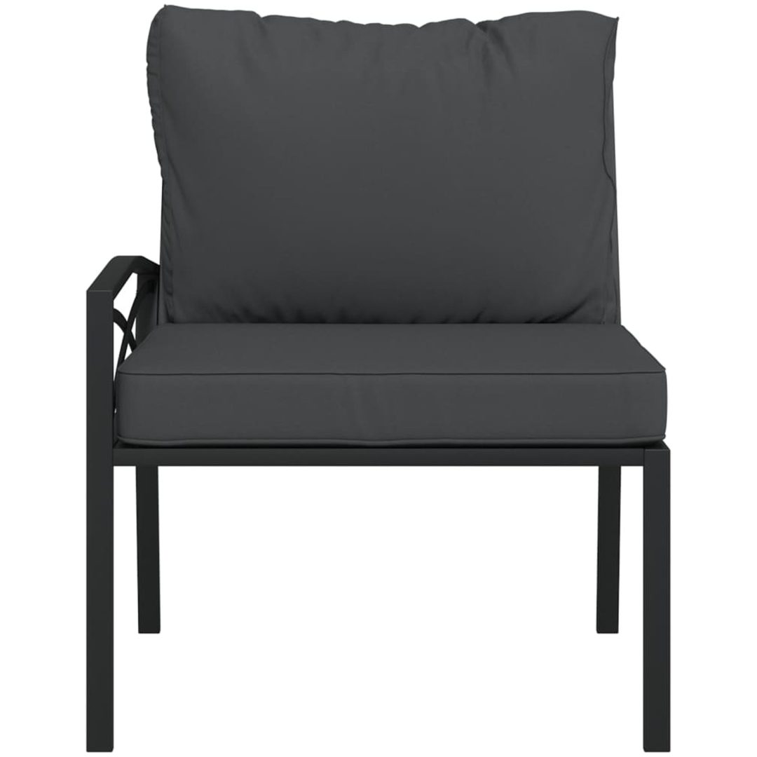 Trädgårdsstolar med grå dynor 2 st 62x75x79 cm stål vidaXL – bild 4