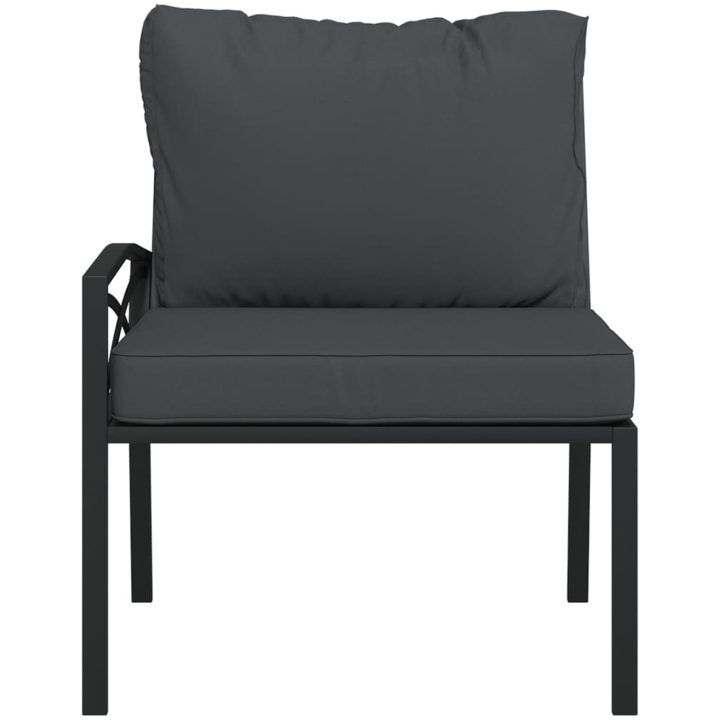 Trädgårdsstolar med grå dynor 2 st 62x75x79 cm stål vidaXL – bild 4