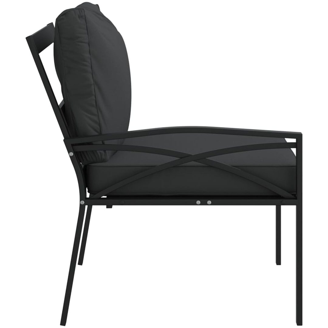 Trädgårdsstolar med grå dynor 2 st 62x75x79 cm stål vidaXL – bild 5