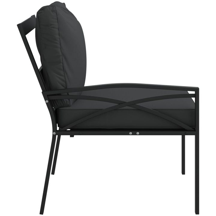 Trädgårdsstolar med grå dynor 2 st 62x75x79 cm stål vidaXL – bild 5