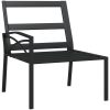 Trädgårdsstolar med grå dynor 2 st 62x75x79 cm stål vidaXL – miniatyr 7