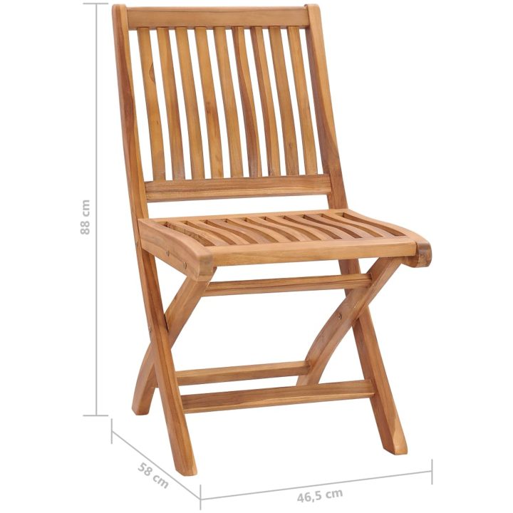 Trädgårdsstolar med gråa dynor 2 st massiv teak vidaXL – bild 11