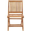 Trädgårdsstolar med gråa dynor 2 st massiv teak vidaXL – miniatyr 4