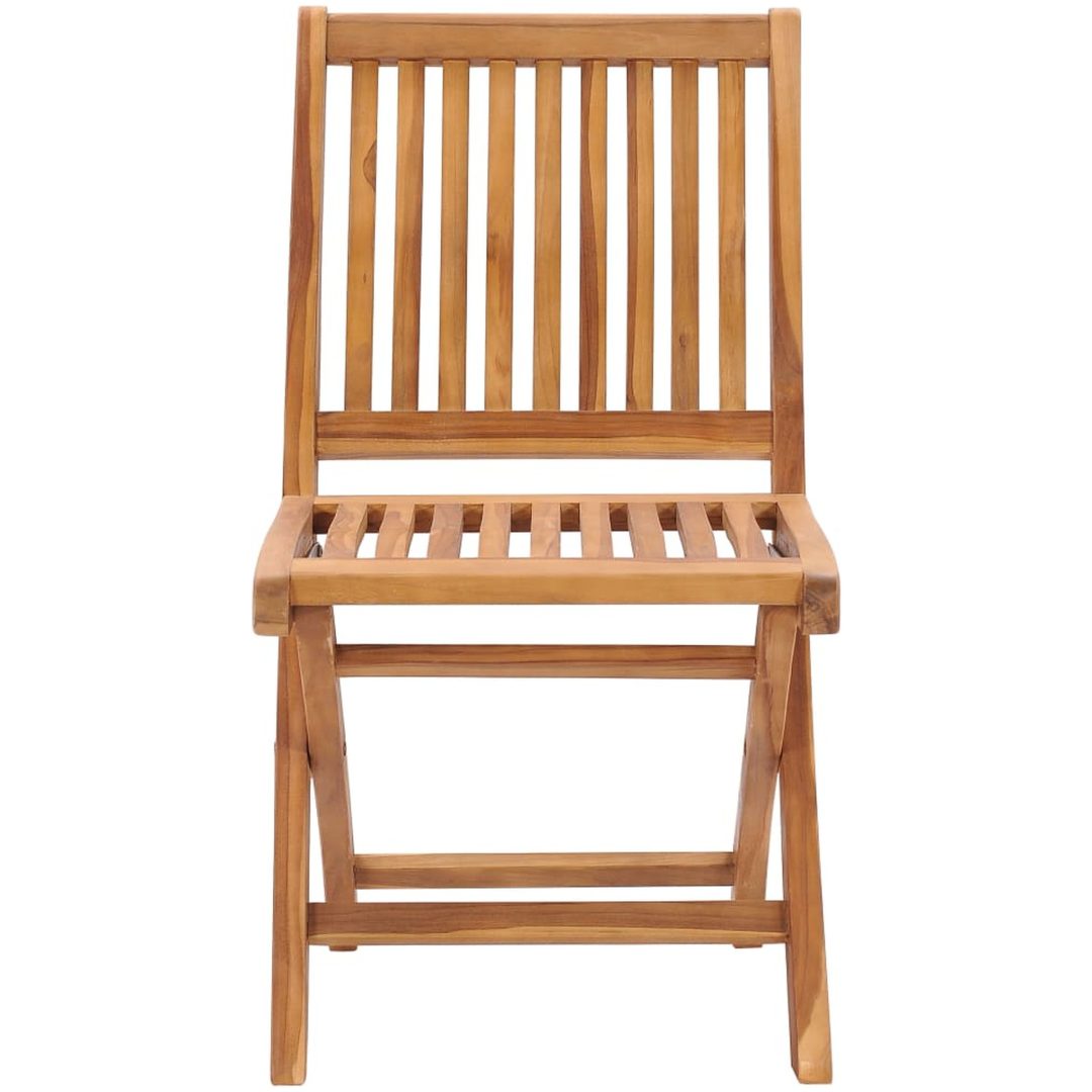Trädgårdsstolar med gråa dynor 2 st massiv teak vidaXL – bild 4