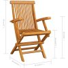 Trädgårdsstolar med gråa dynor 3 st massiv teak vidaXL – miniatyr 12