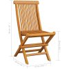 Trädgårdsstolar med gråa dynor 4 st massiv teak vidaXL – miniatyr 12