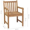 Trädgårdsstolar med grårutiga dynor 8 st massiv teak vidaXL – miniatyr 9