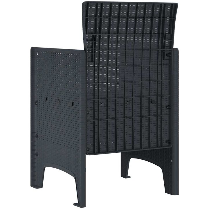 Trädgårdsstolar med kuddar 2 st Antracit Poly Rattan vidaXL 53 x 49 x 85 cm – bild 5