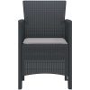 Trädgårdsstolar med kuddar 2 st Antracit Poly Rattan vidaXL 53 x 49 x 85 cm – miniatyr 6